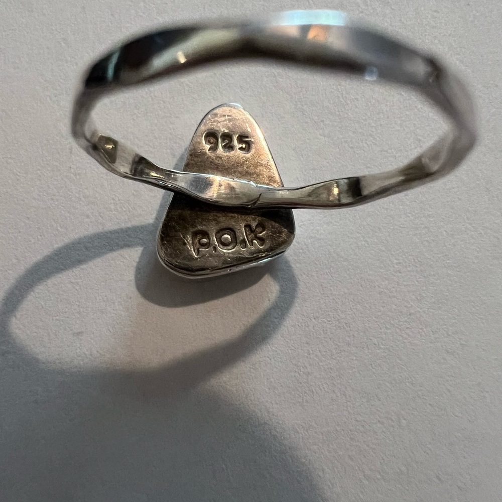 3 Sterling Silver Sea Glass Rings - Picture 3 of 10